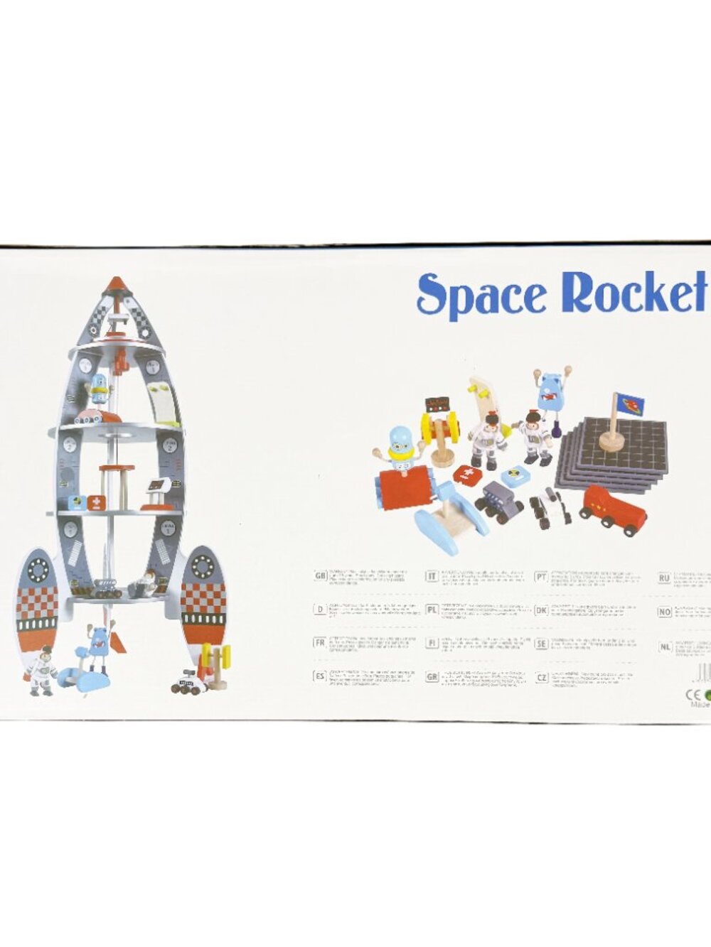 Large Wooden Rocket Ship Playset for Kids, Montessori Space Astronaut Toy - Picture 14 of 16
